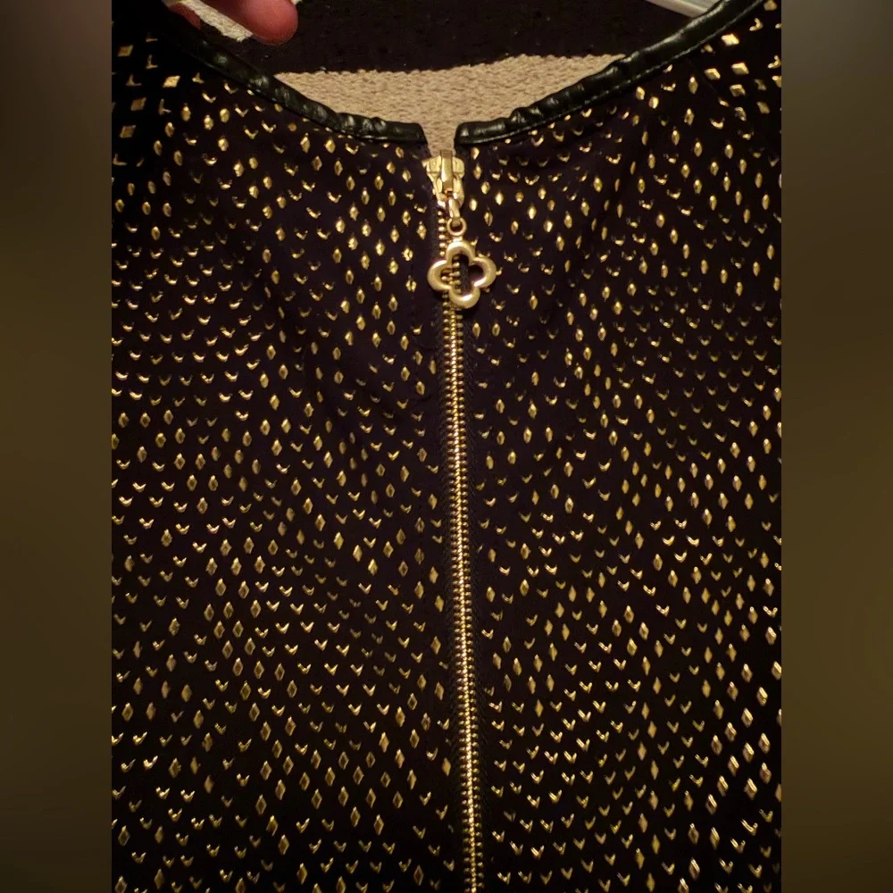 Pink Tartan Black and Gold Patterned Dress - Picture 5 of 9